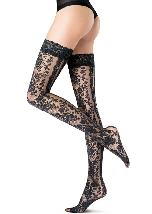 Oroblu Floral Lace net hold ups