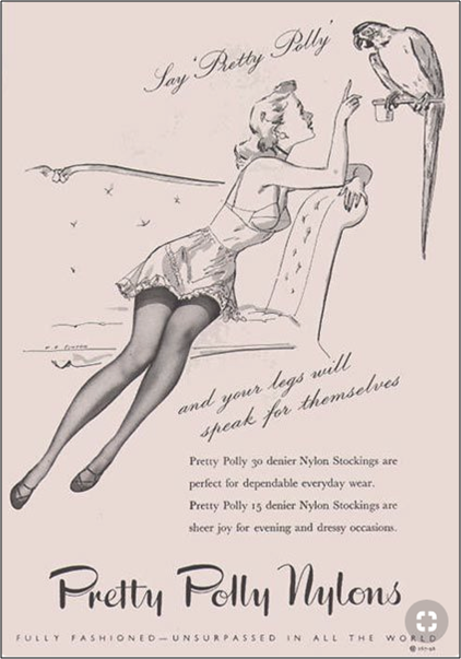 Pretty Polly 1950s stockings ad
